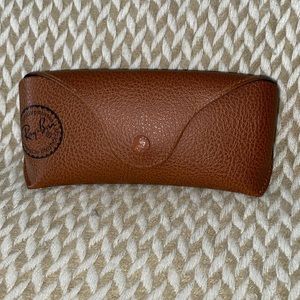 Ray Ban Original Brown Leather Style Medium Case - Fits most Rayban Sunglasses